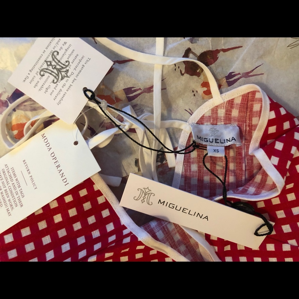 Miguelina nadine dress red gingham XS NWT - Picture 8 of 8